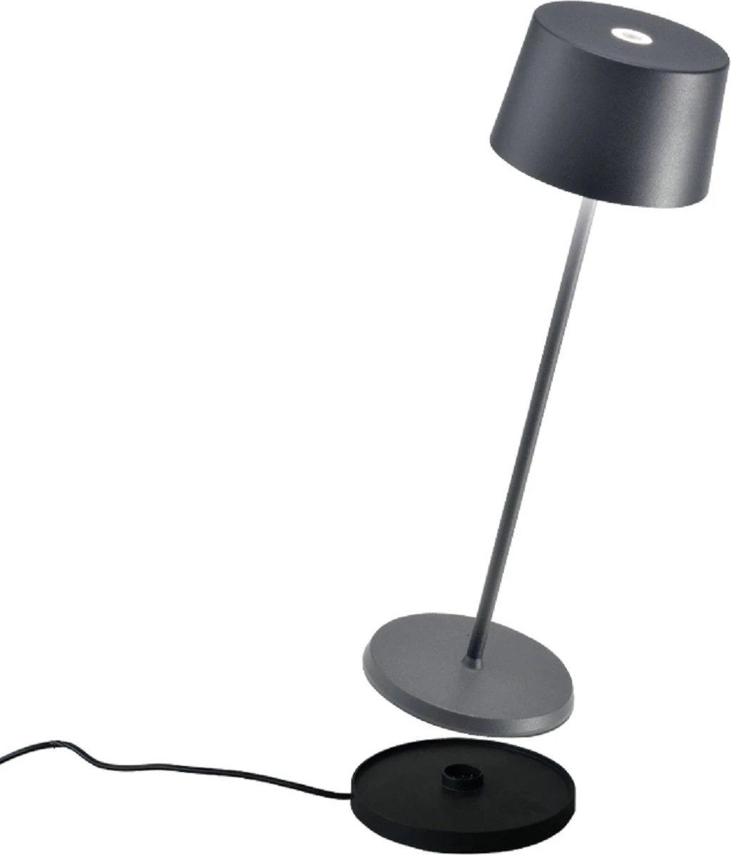 Zafferano - Olivia - Bruin/ Roest - H35.5cm - Ledlamp - Bureaulamp – Tafellamp – Snoerloos – Verplaatsbaar – Duurzaam - Voor Binnen En Buiten – LED - Dimbaar - 3000K - IP65 Spat Waterdicht - USB Oplaadbaar - Afbeelding 7