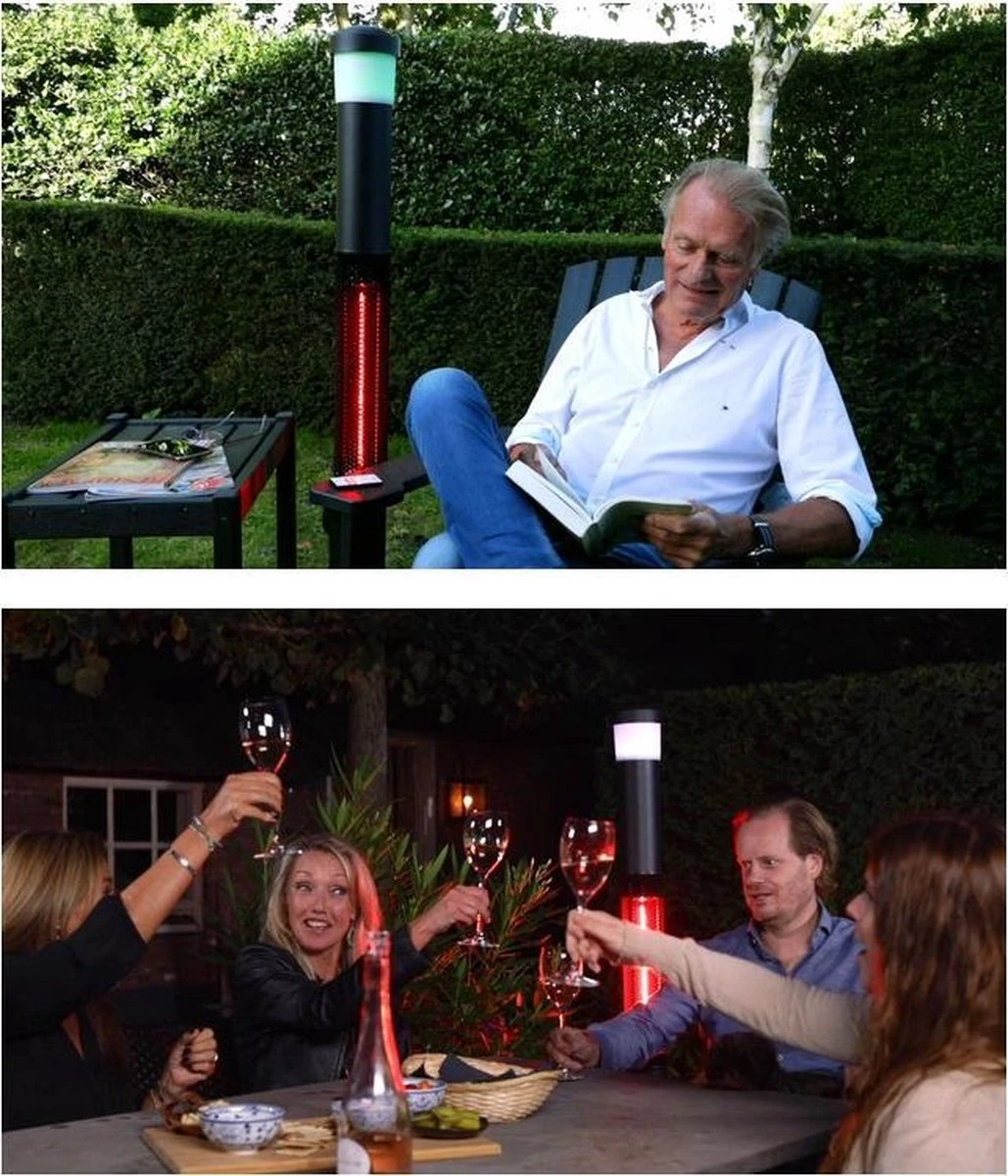 BluMill 3 In 1 Heater - Staande Terrasverwarmer - Terrasverwarmer Elektrisch - Heater Elektrisch - Met LED En Bluetooth Speaker - Afbeelding 11