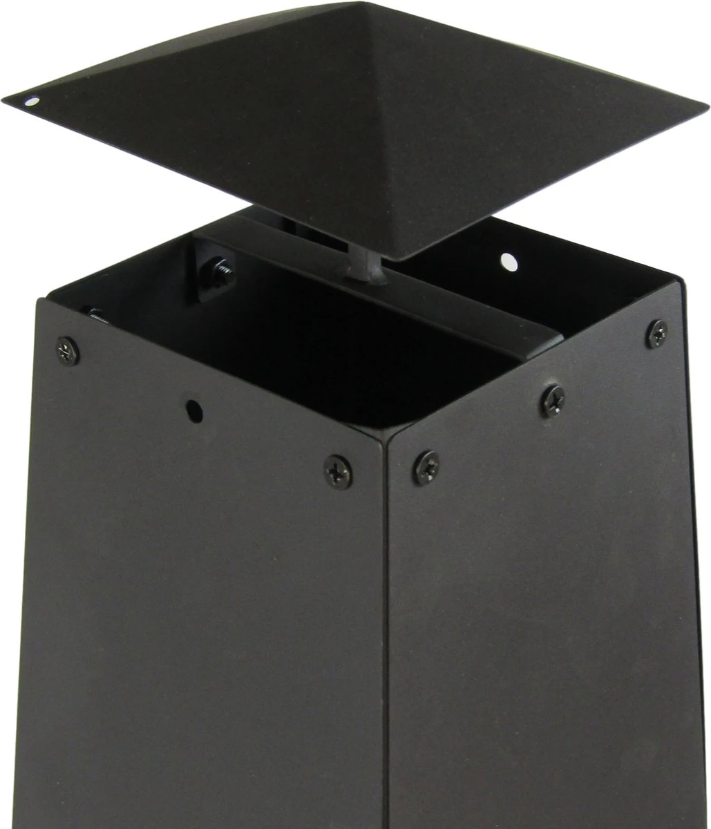 MaxxGarden Tuinhaard Grieks Archelos - Terrashaard - Vuurkorf - Terrasverwarmer - Terrasverwarming - Sfeerhaard - 35x35x100 Cm - Zwart - Afbeelding 11