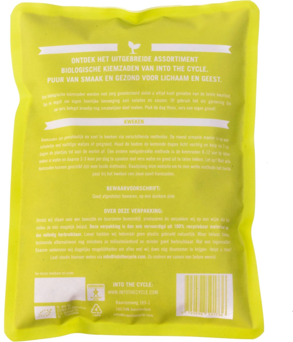 Into The Cycle Tuinkers Kiemzaden Biologisch 400 Gram Zak NL-BIO-01 - Afbeelding 5