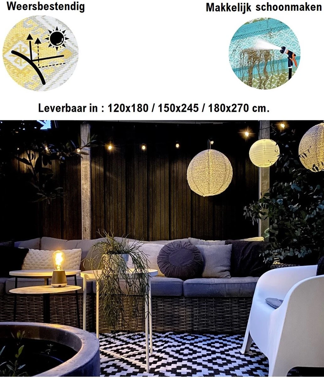 Buitenkleed 120x180 Cm - Campingkleed – Picknickkleed – Tuintapijt - Buitentapijt - Vloerkleed - Tuinkleed - Afbeelding 6