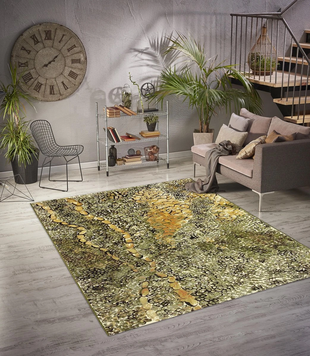 Aledin Carpets Kampala - Vloerkleed 160x230 CM - Laagpolig - Buitenkleed - Voor Binnen En Buiten - Groen - Woonkamer Tapijt - Afbeelding 4