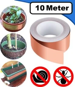 Summer Spark Kopertape Anti Slakken 10 Meter - Anti Slakken Tape - Kopertape Tegen Slakken - Slakkenval - Alternatief Op Slakkenkorrels