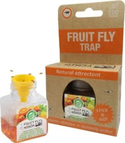 Super Ninja - Fruit Fly Ninja® - Fruitvliegjes Vanger - 100% Natuurlijk En Milieu Verantwoordelijk - Single Pack