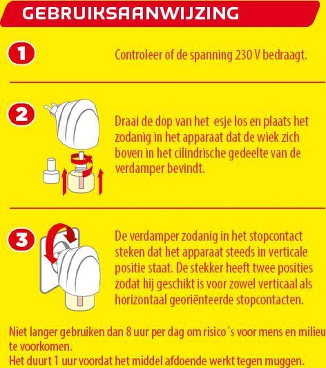 Vapona Anti Muggenstekker Navulling - Insectenbestrijding - 45 Nachten - Afbeelding 3