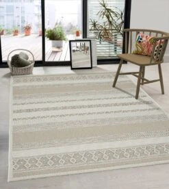 The Carpet Calgary Vloerkleed Voor Buiten En Buiten Buitenkleed Tuintapijt Buitentapijt Beige 200 X 280 Cm