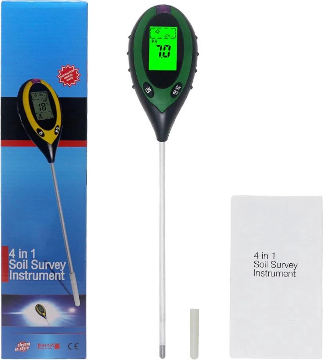 Vochtmeter Planten - 4 In 1 - Vochtmeter - Watermeter - PH-meter - Vochtigheidsmeter Planten - Grondmeter - Watermeter Voor Kamerplanten- Groen - Incl. Batterij - Afbeelding 6