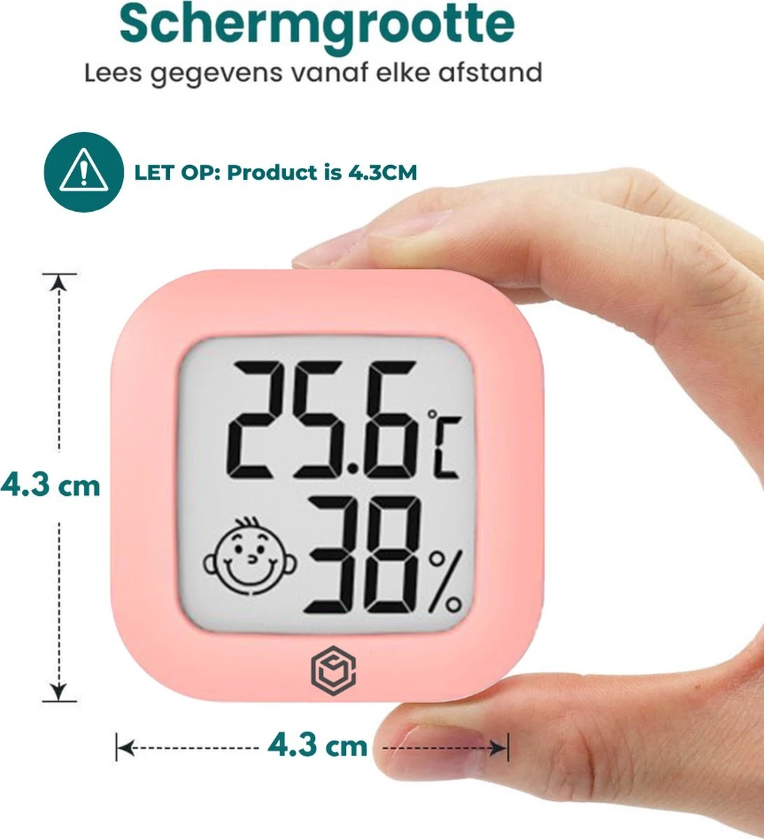 Ease Electronicz Hygrometer - Weerstation - Luchtvochtigheidsmeter - Thermometer Voor Binnen - Incl. Batterij En Plakstrip - Afbeelding 2