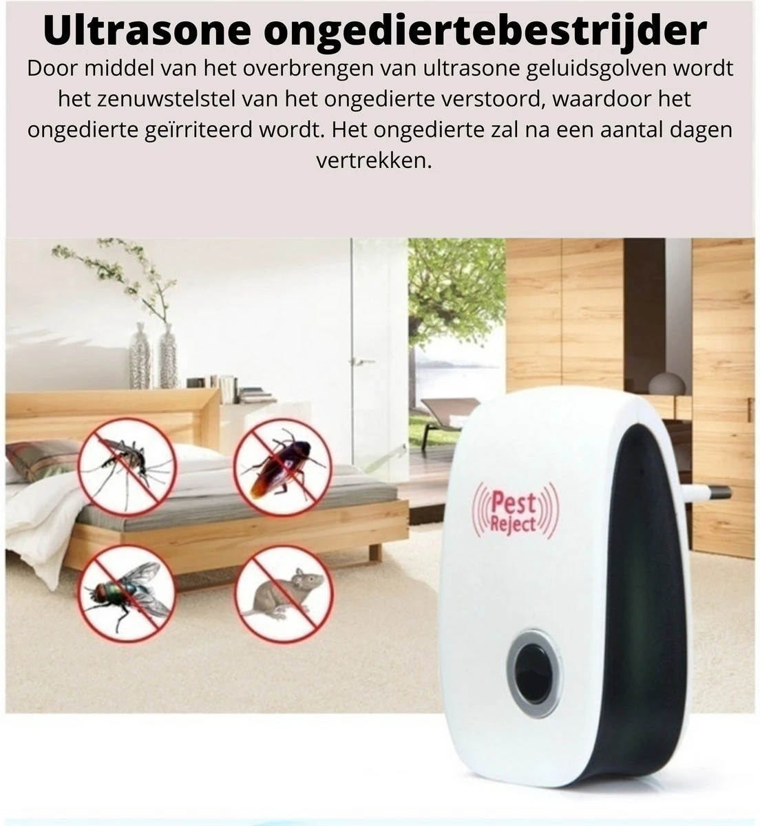 6-pack Recalma Ultrasone Ongedierte Bestrijder - Pest Reject - Ultrasone Verjagers - Ongedierte Verjager - Anti Insecten - Anti Muizen - Pest Repellent - Muizenverjager - Afbeelding 4