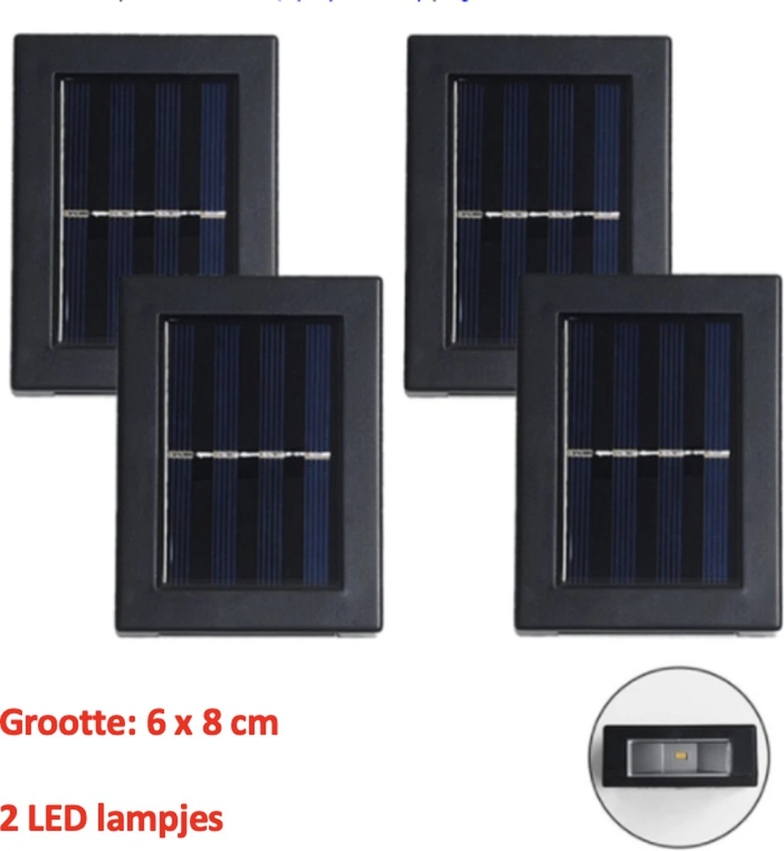 Merkloos Heuts Goods - Solar Tuinverlichting - Tuinverlichting Op Zonneenergie - Solar Wandlamp Voor Buiten - 2 LED Lichten - Warm Wit Licht - 2 Stuks - Small - Afbeelding 2
