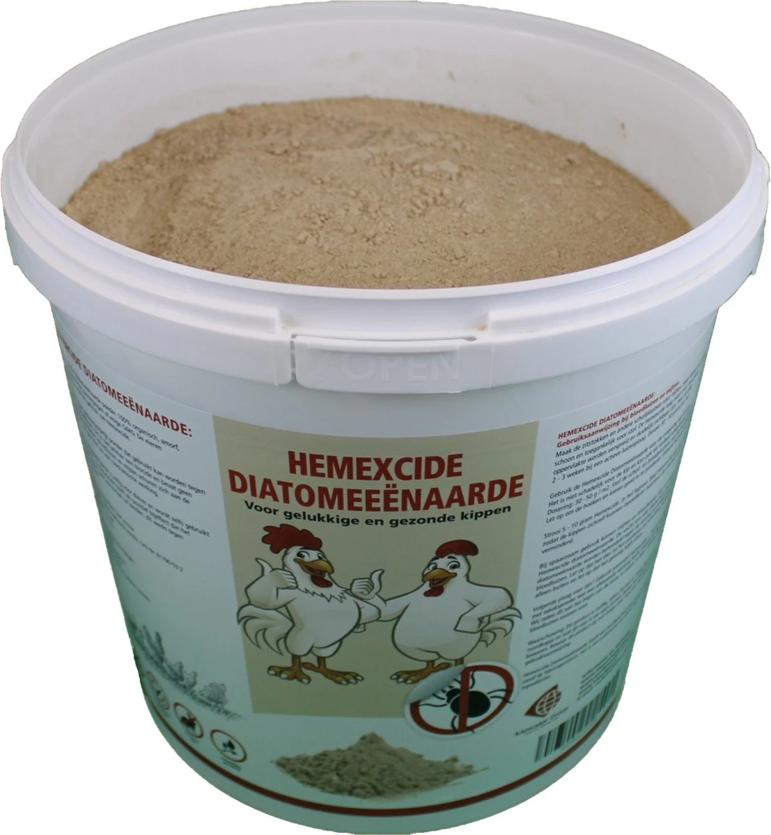 Diatomeeënaarde 10 Liter Poeder - Hemexcide - Bloedluis - Kippen - Afbeelding 3