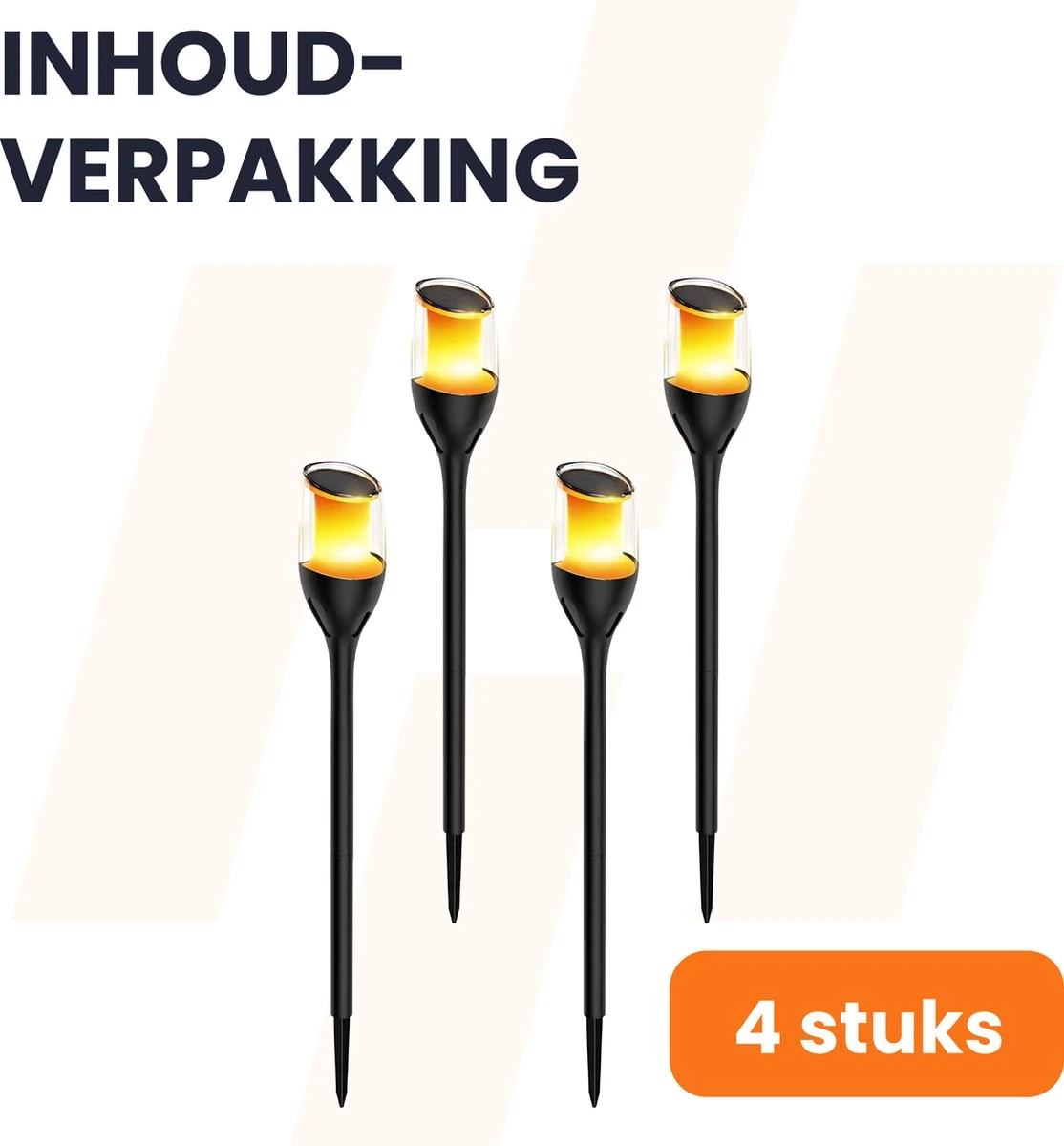 HEKO Solar® Tuinverlichting Torch - 4 Stuks - Fakkels - Op Zonne-Energie - Automatisch Aan/Uit - Eenvoudige Installatie - Afbeelding 7