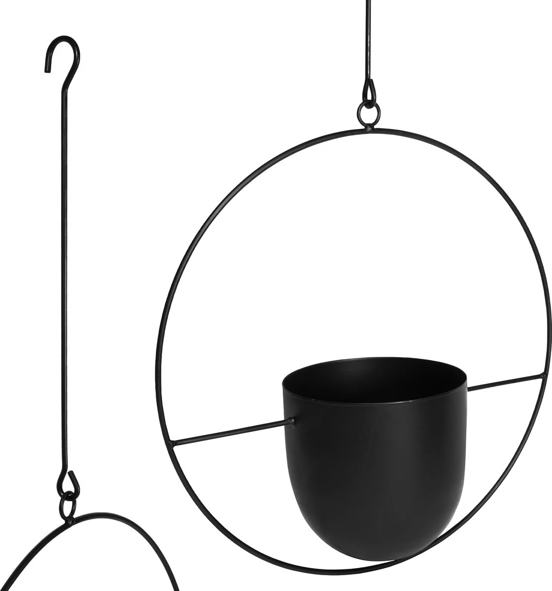 QUVIO Bloempot Hangend / Bloempotten Voor Binnen / Bloempotten / Bloempot Binnen / Bloempot Met Ophanghaak - Metaal - Afbeelding 2