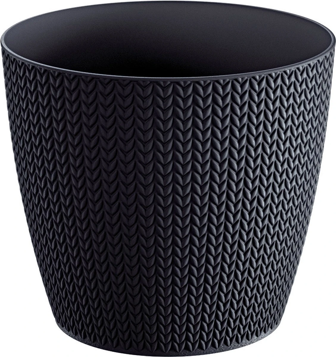 Prosperplast Set Van 3x Stuks Stijlvolle Plantenpotten/bloempotten Kunststof Dia 13 Cm En Hoogte 11 Cm In Het Antraciet Grijs Voor Binnen/buiten - Afbeelding 2