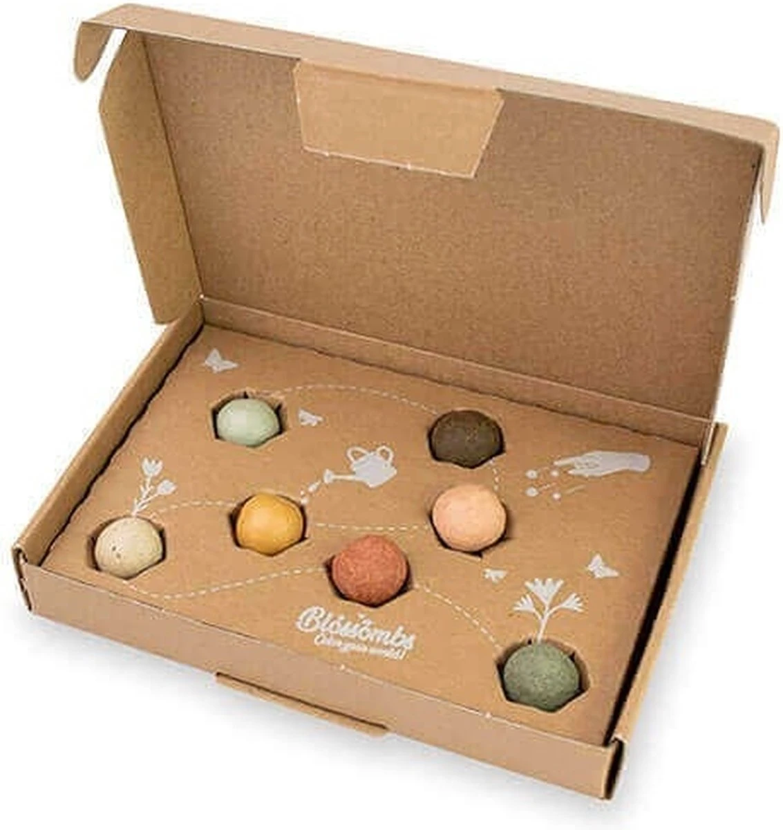 Blossombs Giftbox Small - 7 Blossombs - Bloembommetjes - Zaadbommetjes - Vlinders - Bijen - Biologisch - Ecologisch - Verjaardag - Communie - Doopsuiker - Valentijn - Afbeelding 8
