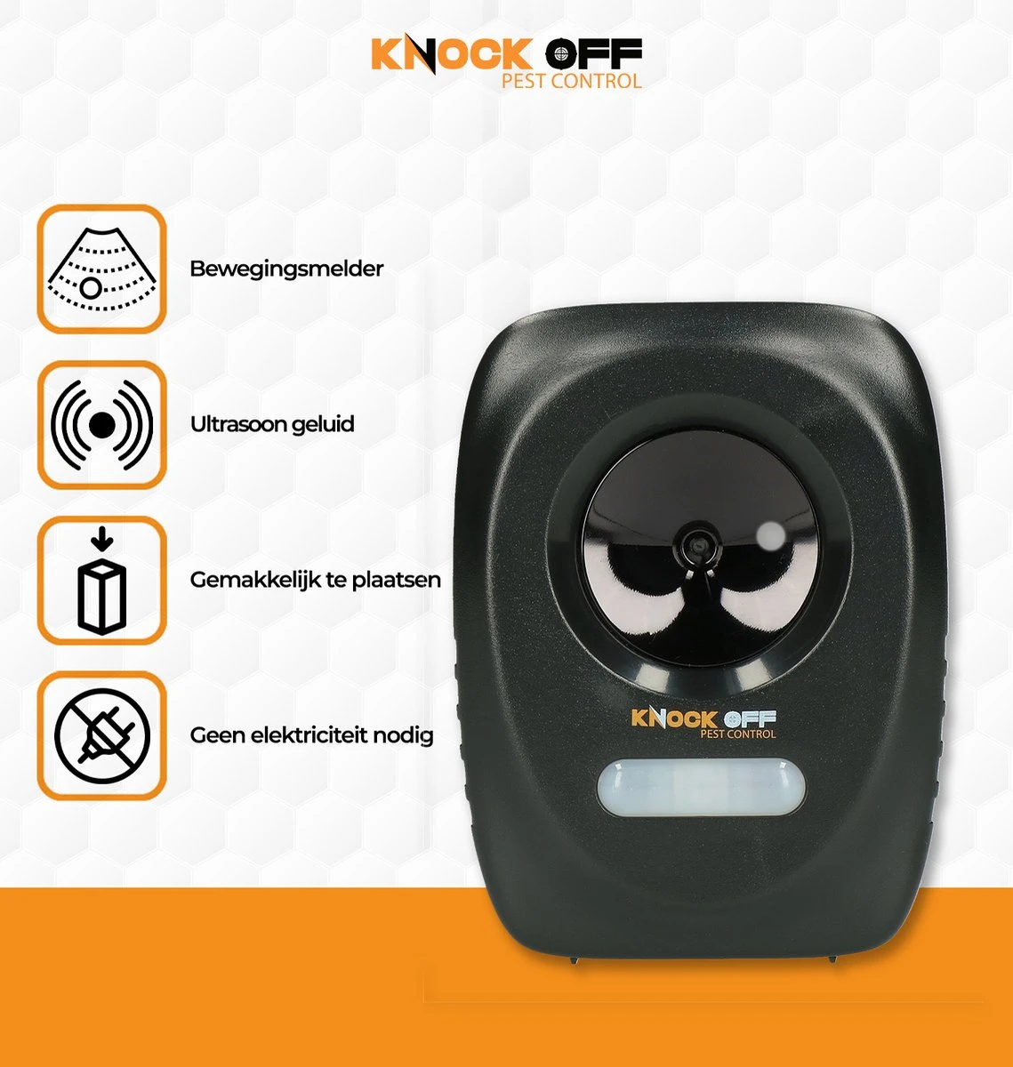 Knock Off Animal Repeller – Ultrasone Verjager – Dierenverjager – Kattenverjager – Ongedierteverjager – Op Batterijen – 300m2 Bereik – Verschillende Ultrasoon Instellingen - Afbeelding 3