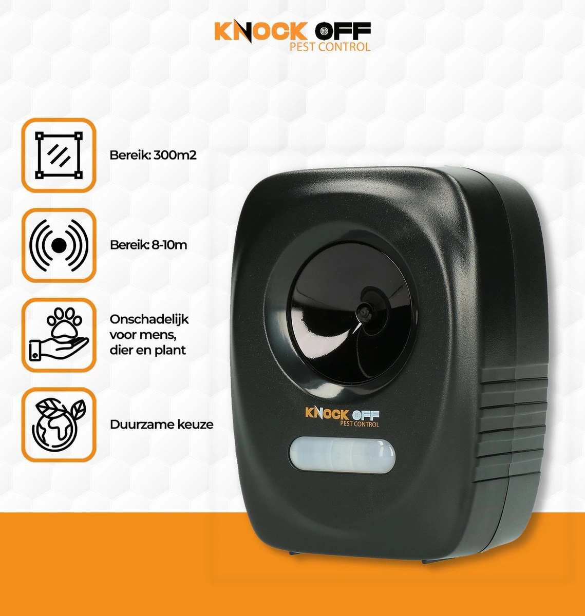 Knock Off Animal Repeller – Ultrasone Verjager – Dierenverjager – Kattenverjager – Ongedierteverjager – Op Batterijen – 300m2 Bereik – Verschillende Ultrasoon Instellingen - Afbeelding 2