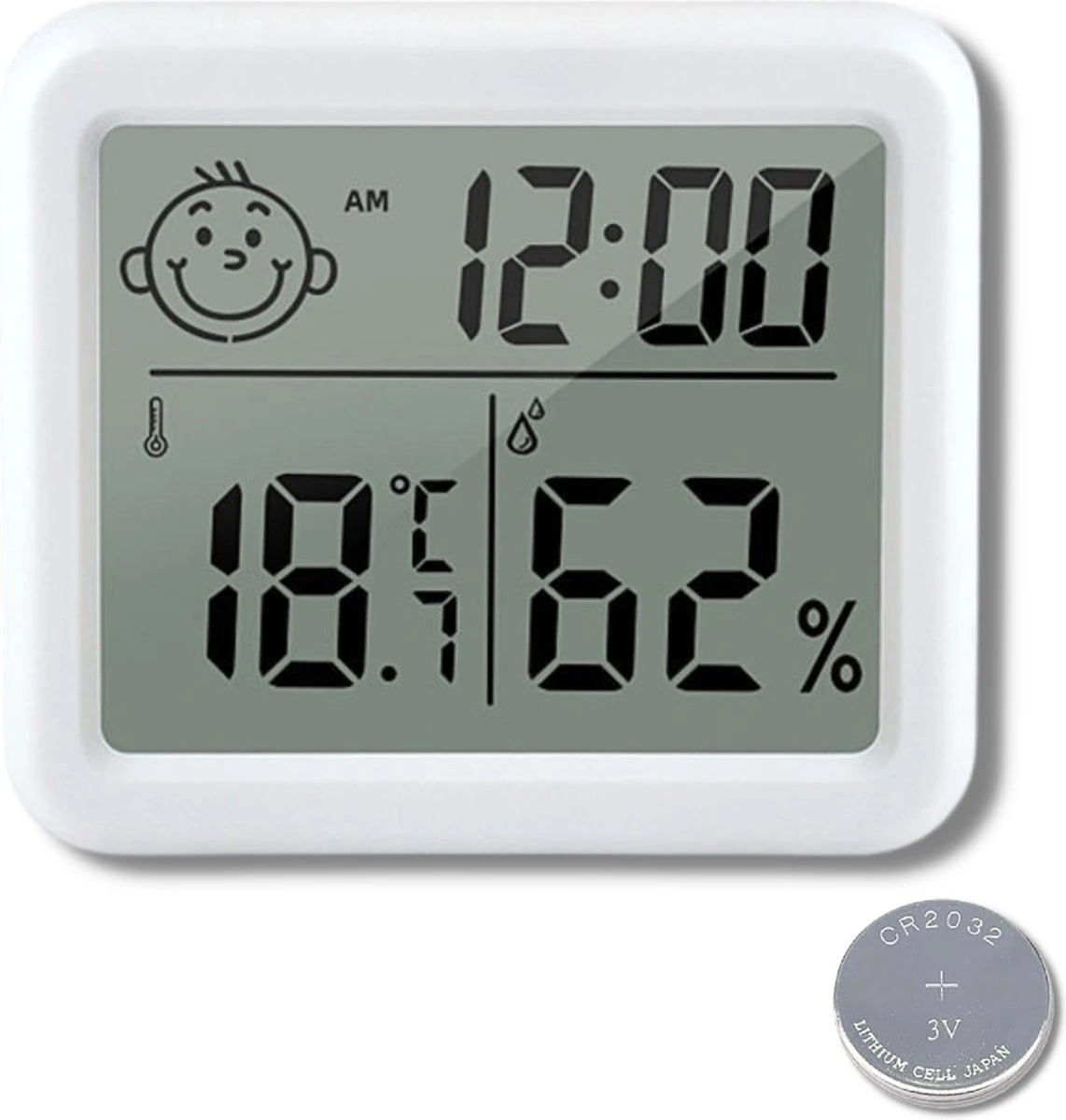 Infinite Goods Hygrometer - Weerstation - Luchtvochtigheidsmeter - Thermometer Voor Binnen - Vochtmeter - 2 In 1 - Incl. Batterij