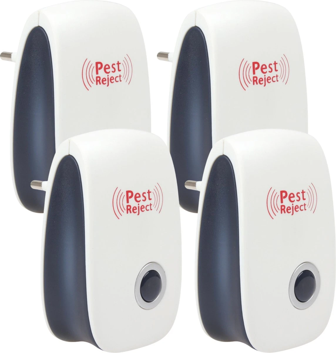 4 Pack Ultrasone Muizenverjager - Ongedierte Verjager - Muizenval - Diervriendelijk - Pest Reject - Repeller - Ratten Bestrijding - Muggenstekker - Vliegen - Insecten - Marter - Geluidloos - Wit