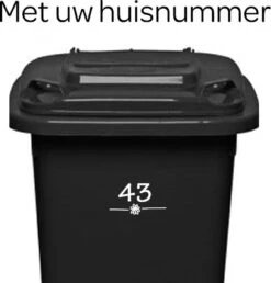 Klikosticker - Met Uw Huisnummer - Wit - Containerstickers - Kliko Sticker - 14 Cm X 9 Cm - Cijfersticker - Vuilnisbak Sticker