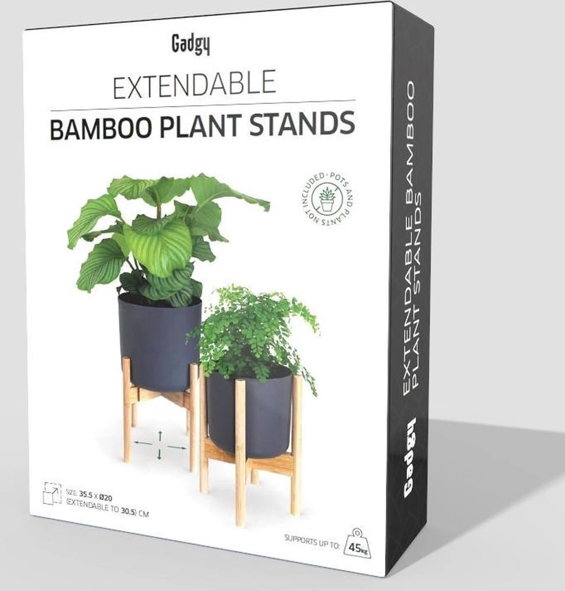 Gadgy Bamboe Plantenstandaard 2 St - Plantentafel - Plantentafeltje Voor Binnen - Plantenrek - Uitschuifbaar - Hout - Ø 20 Tot 30 Cm - Afbeelding 11