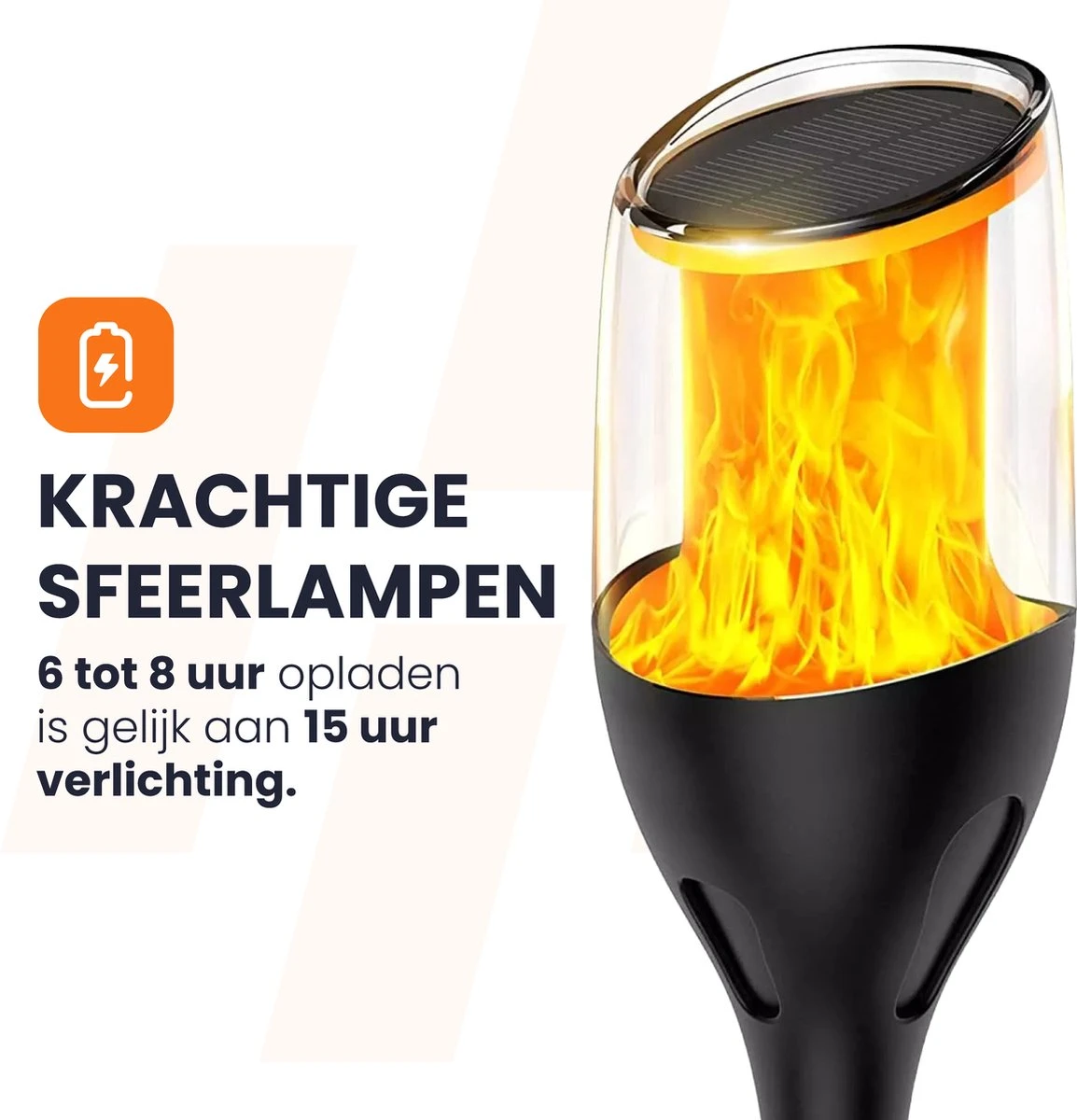 HEKO Solar® Tuinverlichting Torch - 4 Stuks - Fakkels - Op Zonne-Energie - Automatisch Aan/Uit - Eenvoudige Installatie - Afbeelding 6