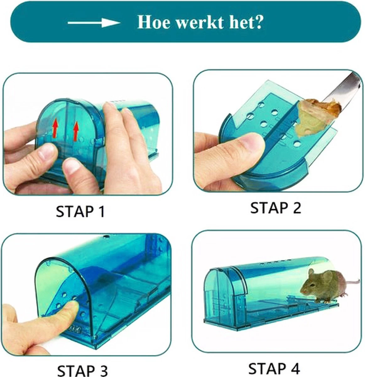 Diervriendelijke Muizenval: Multi Use Trap Blauw - 100% Pakkans - Sterke Muizenval - Muizenverjager - Voor Binnen En Buiten - Levend Muizen Vangen - Ongedierteval - Ongediertebestrijding - Afbeelding 4