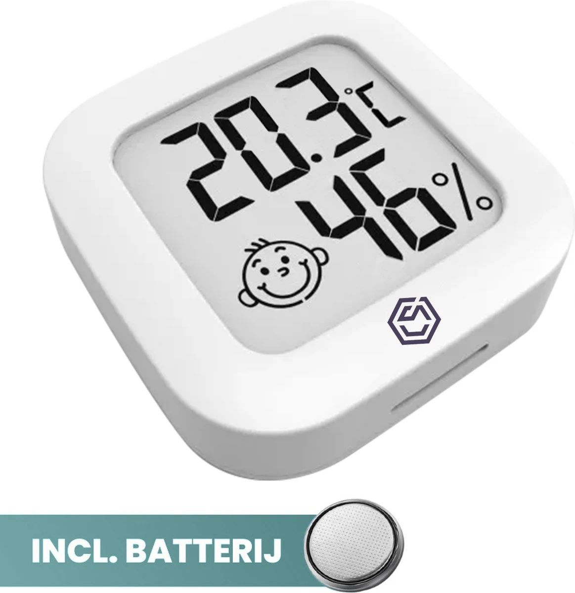 Ease Electronicz Hygrometer - Weerstation - Luchtvochtigheidsmeter - Thermometer Voor Binnen - Incl. Batterij En Plakstrip