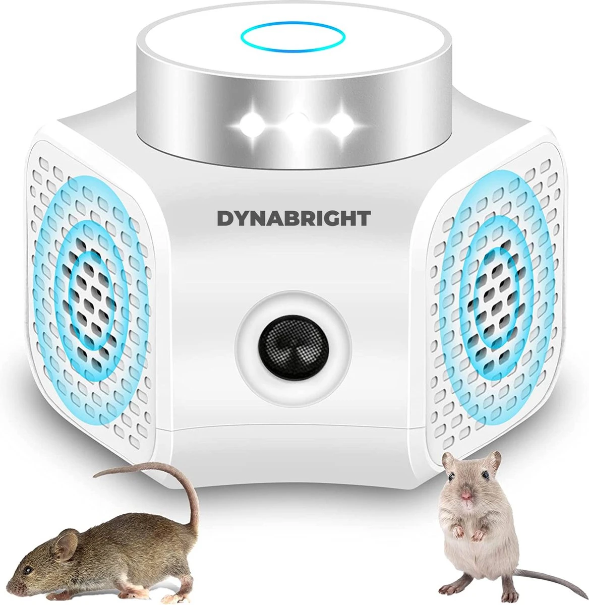 Dynabright Verjager® Muizenverjager - Ultrasone Verjager - Ultrasonische Ongedierte Verjager - 360 Graden & 4 Modi - Insecten Bestrijden - Pest Repeller - Oplaadbaar - PRO Versie