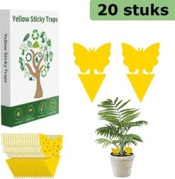 Merkloos Rouwvliegjes Bestrijden - Fruitvliegjes - Vliegenvanger - Plakplaatjes - 20 Stuks