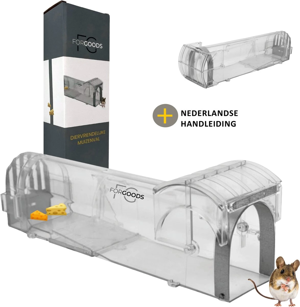 Forgoods Muizenval - Diervriendelijke Muizenval Voor Binnen En Buiten - Rattenval - Met Schoonmaakborstel - Model 2023 - Afbeelding 9