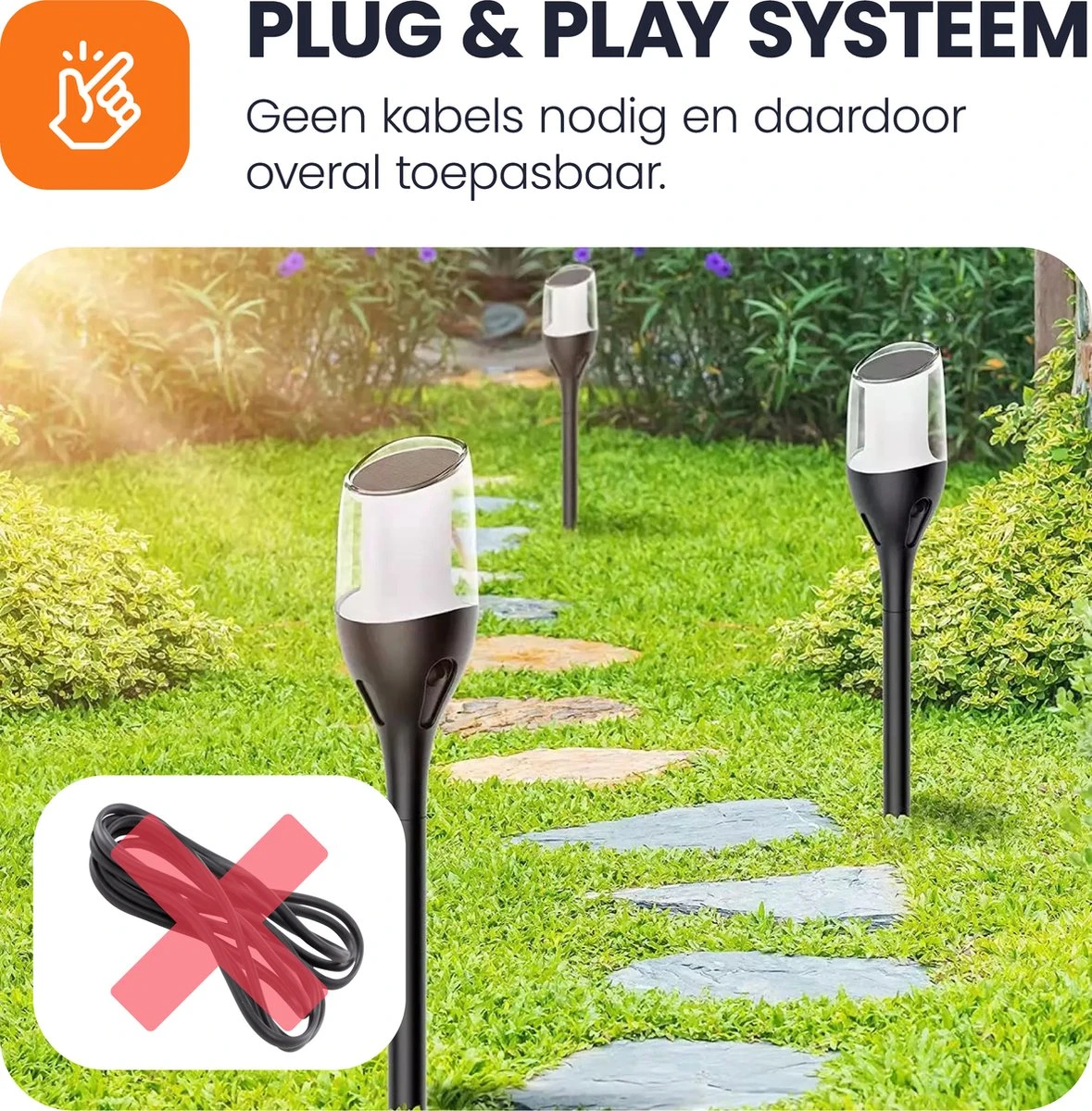 HEKO Solar® Tuinverlichting Torch - 4 Stuks - Fakkels - Op Zonne-Energie - Automatisch Aan/Uit - Eenvoudige Installatie - Afbeelding 11