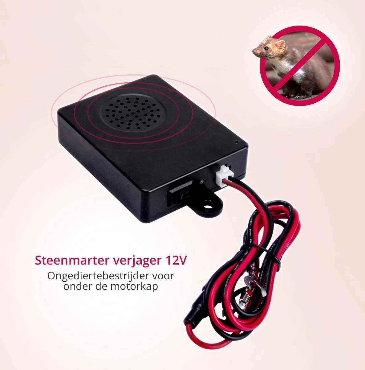Marterverjager Auto 12V - Muizenverjager - Ongedierte Verjager Met Ultrasone - Steenmarter Verjager - Afbeelding 3