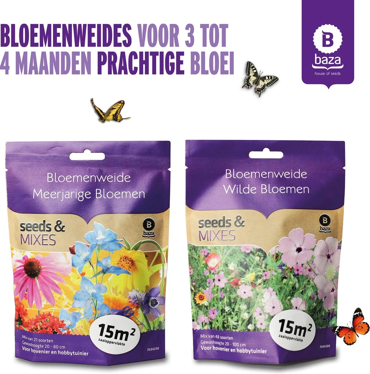 Seeds & Mixes Bloemenweide Zaden Meerjarig En Wilde Bloemen 2 Stuks