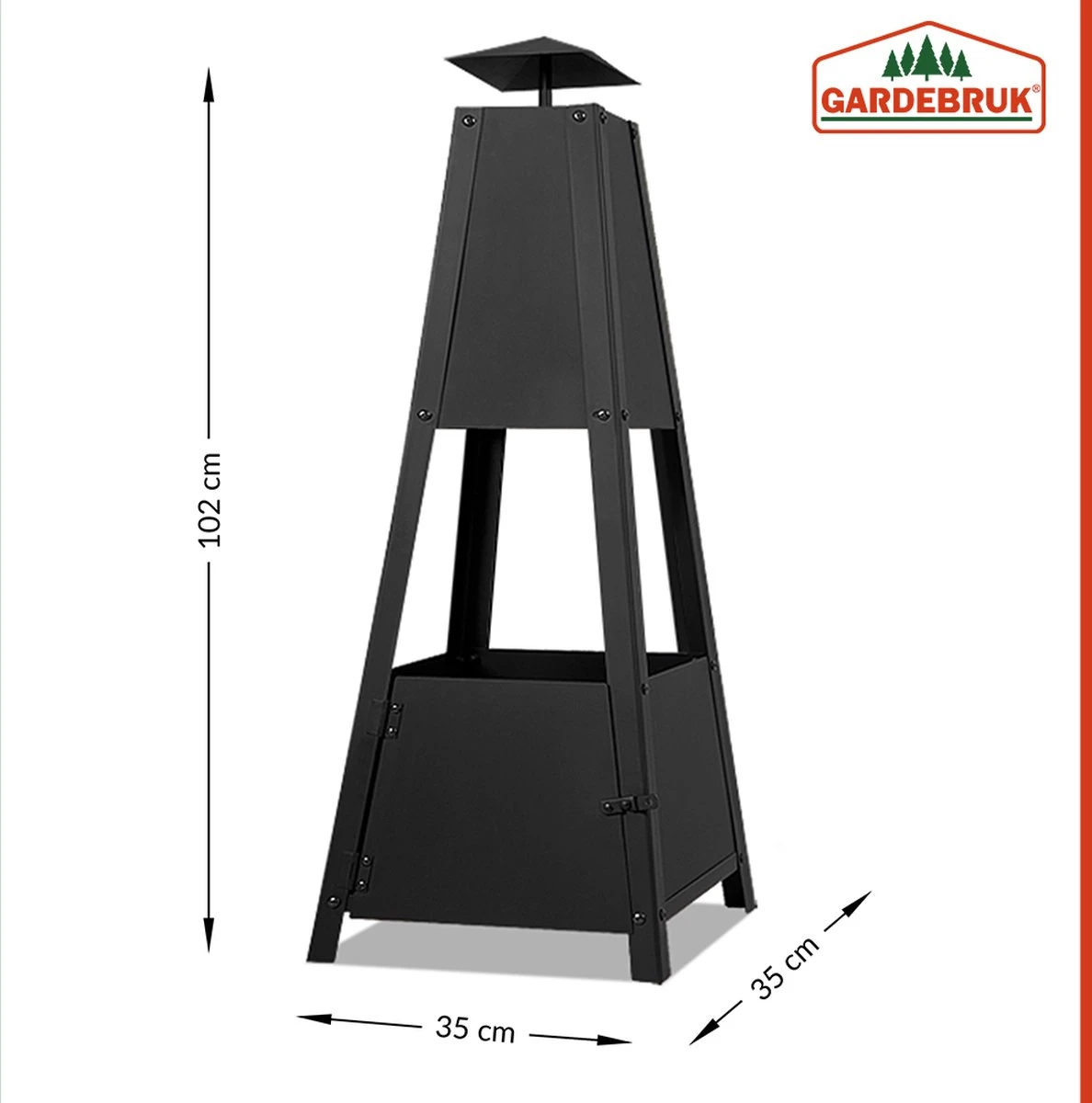 Gardebruk Pyramide Buitenhaard - 100 Cm - Zwart - Afbeelding 2