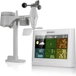 Bresser 5-in-1 Weerstation - Met Multifunctionele Buitensensor - Met Regen- En Windmeter - Wit