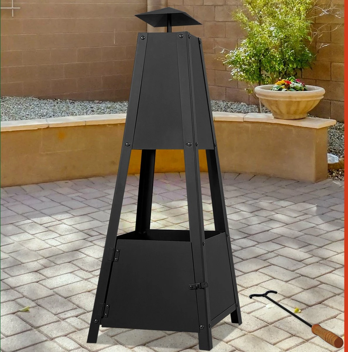 Gardebruk Pyramide Buitenhaard - 100 Cm - Zwart - Afbeelding 4