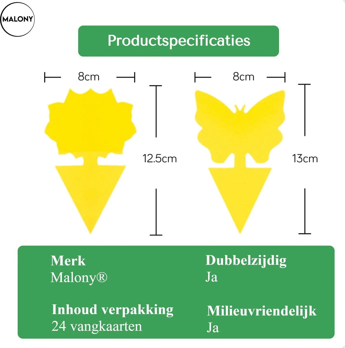 Vliegenvanger Set 24 Stuks - Fruitvliegjes Vanger - Rouwvliegjes Bestrijden - Insectenvanger - Plakstrips Dubbelzijdig - Afbeelding 11
