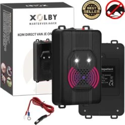 Xolby Marterverjager - Ongedierteverjager - Muizenverjager & Rattenverjager - Ultrasone & Flitsen - Werkt Op Autoaccu, Batterijen Of Netstroom - Voor Binnen, Buiten En Auto