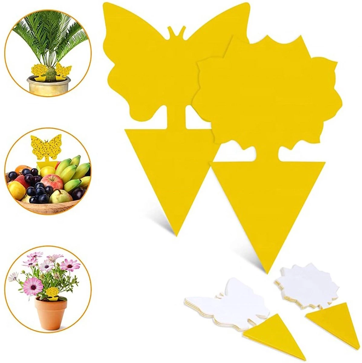 Professor Q - Rouwvliegjes Bestrijden - Fruitvliegjes Vanger - Varenrouwmug Bestrijden - Vliegenvanger - Plak Klavertjes Tegen Rouwvliegen - Vangplaten - 3 Stuks Vlinders - Afbeelding 9