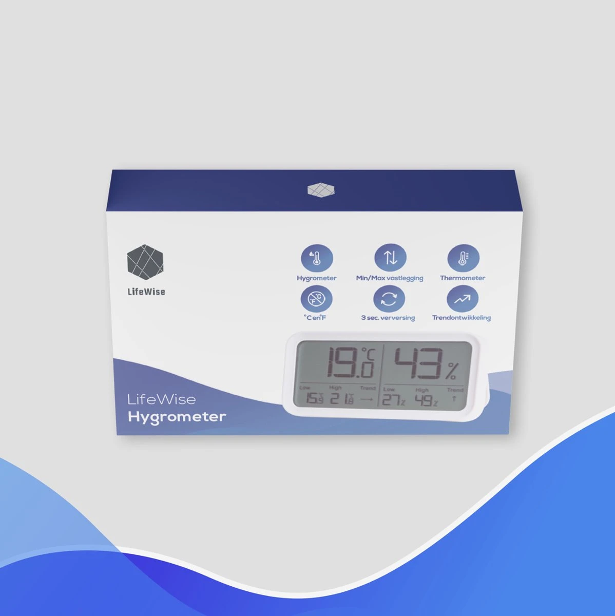 LifeWise Hygrometer Binnen - Luchtvochtigheidsmeter - Min/Max En Trend Weergave - Incl. Batterij - Afbeelding 12