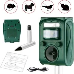 LivingBoost® – Kattenverjager Op Zonneenergie – Kattenschrik – Afweermiddel Voor Tuin – Met Adapter – Ultrasone Golf – Marterverjager – Verdrijft Katten, Ratten, Muizen, Etc.