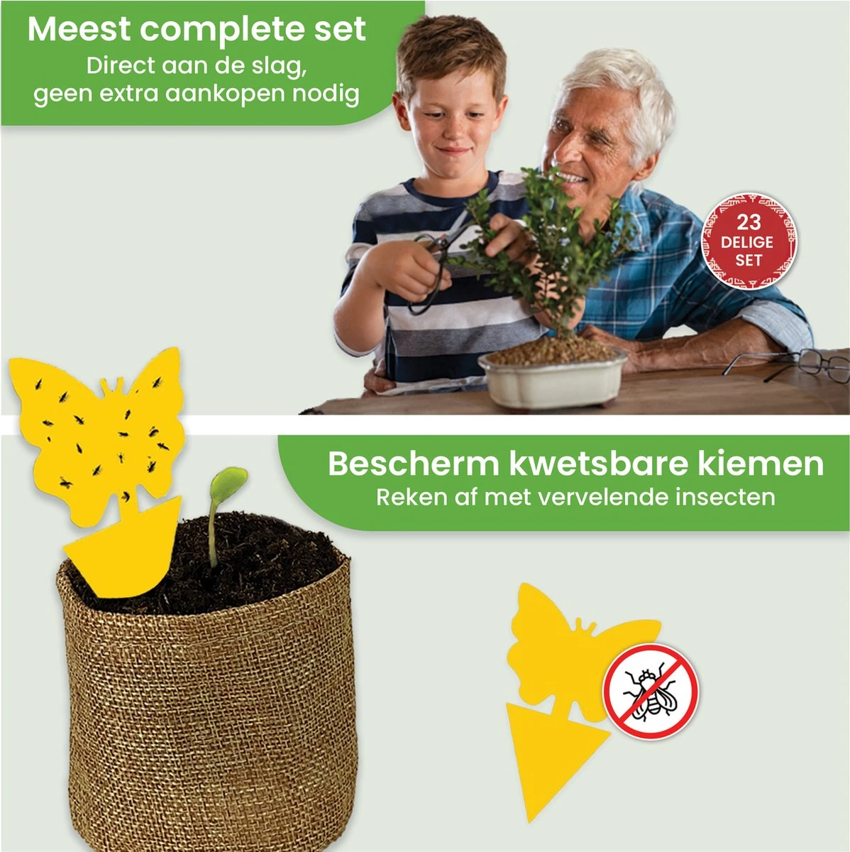 Qubis Bonsai Starters Kit - 23 Delige Kweekset - 5 Soorten Premium Zaden - DIY Pakket - Binnen Bonsai Boompje Kweken - Incl. Rouwvliegjes Vanger - Afbeelding 6