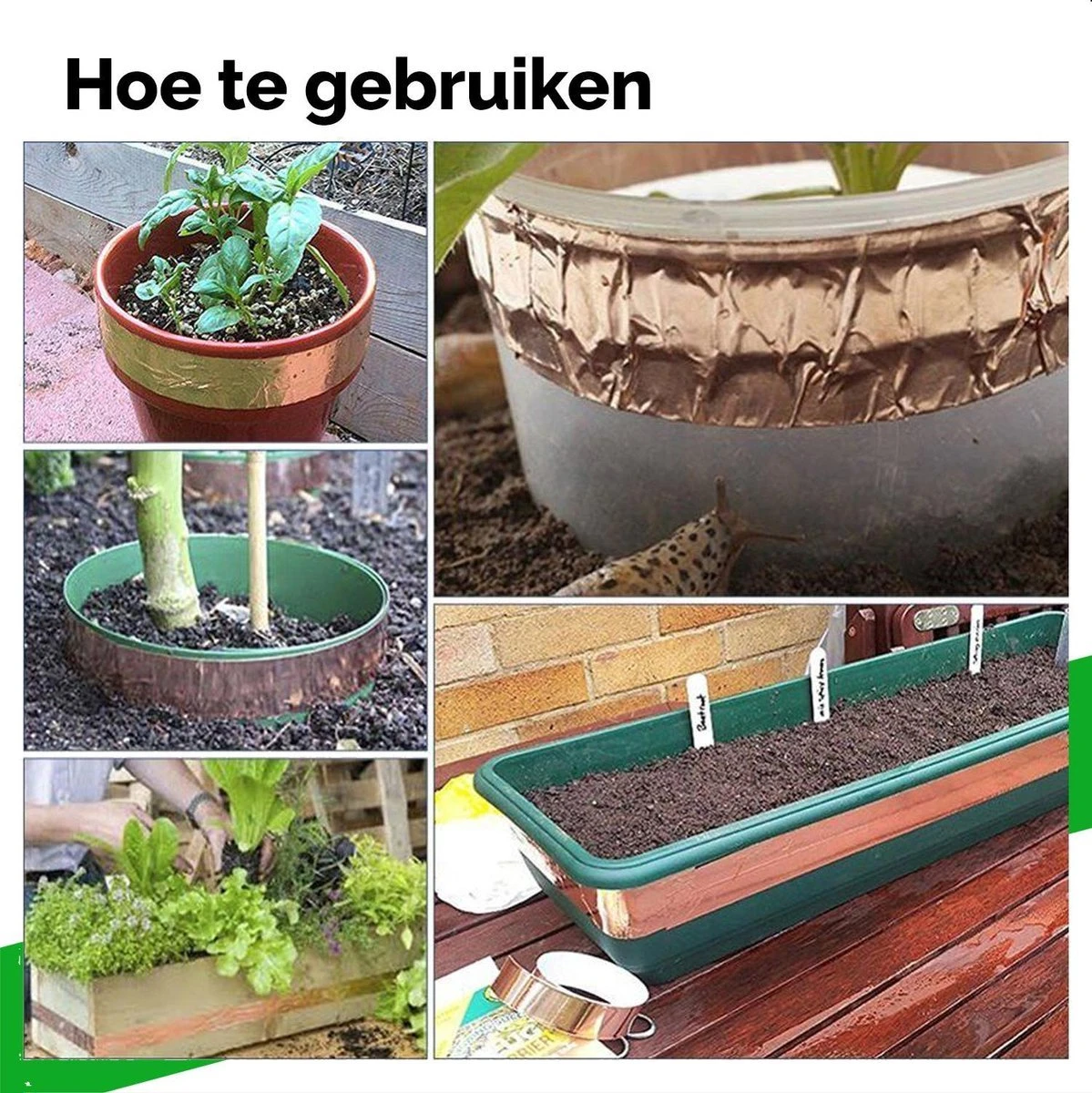 VerminBuster Slakken Kopertape 20 Meter - Anti Slakken Tape - Kopertape Tegen Slakken - Slakkenval - Alternatief Slakkenring - Afbeelding 3