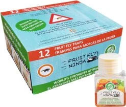 Super Ninja - Fruit Fly Ninja® - Fruitvliegjes Vanger - 100% Natuurlijk En Milieu Verantwoordelijk - 12 Pack