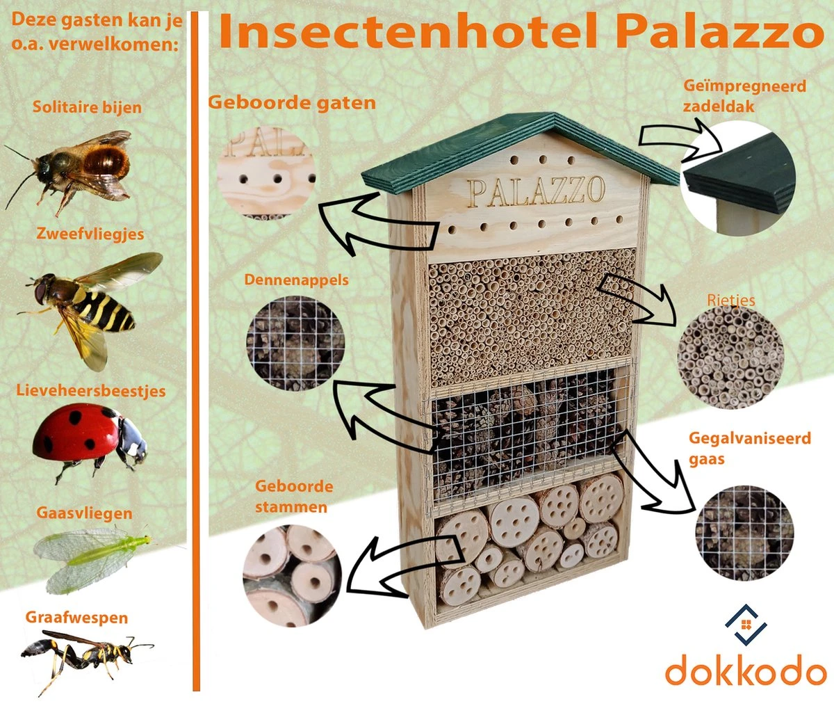 Dokkodo - Insectenhotel Palazzo - Incl. Handig Boekje - Stijlvol En Robuust Bijenhotel - Afbeelding 6
