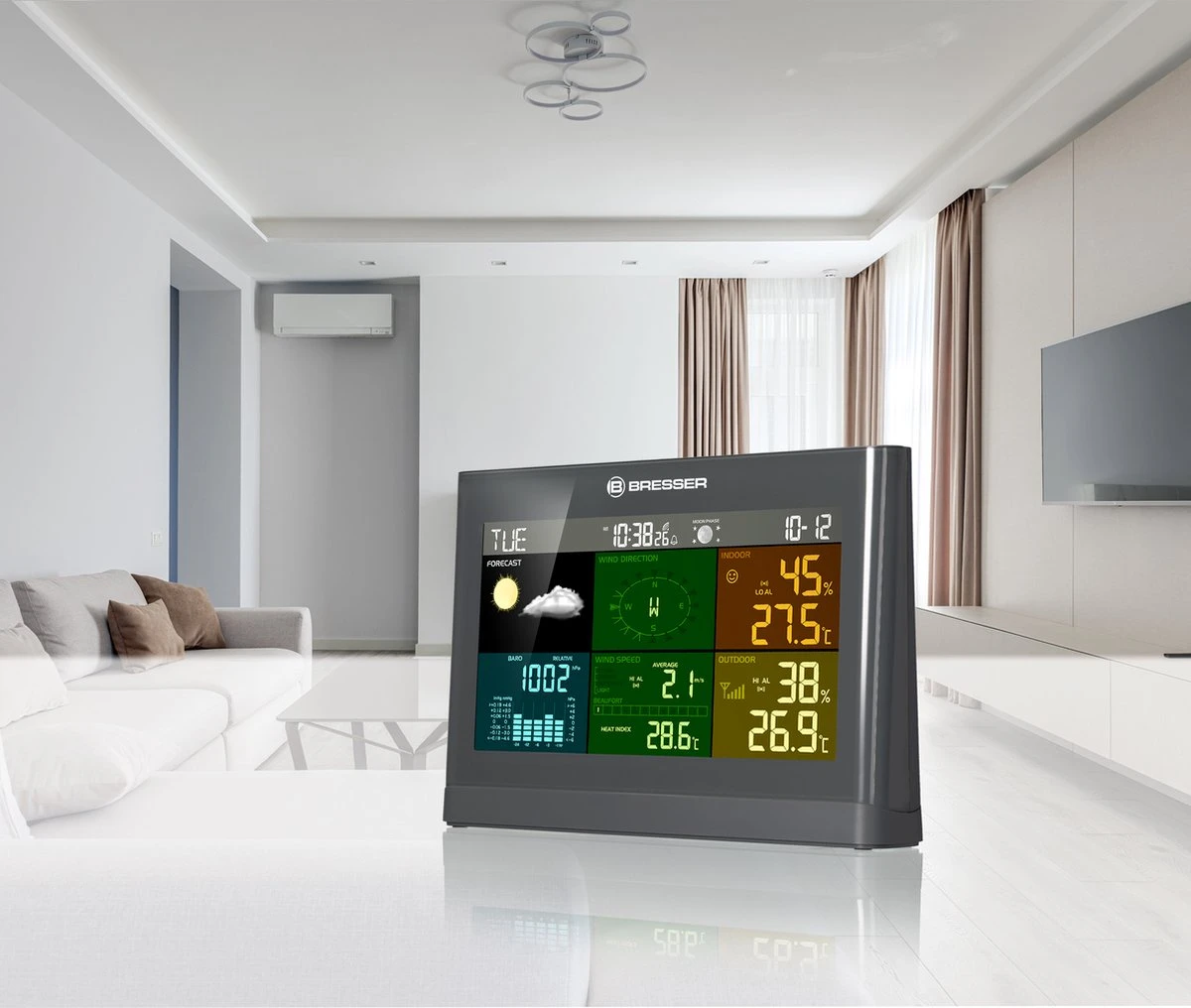 Bresser 5-in-1 Weerstation - Met Multifunctionele Buitensensor - Met Regen- En Windmeter - Grijs - Afbeelding 3