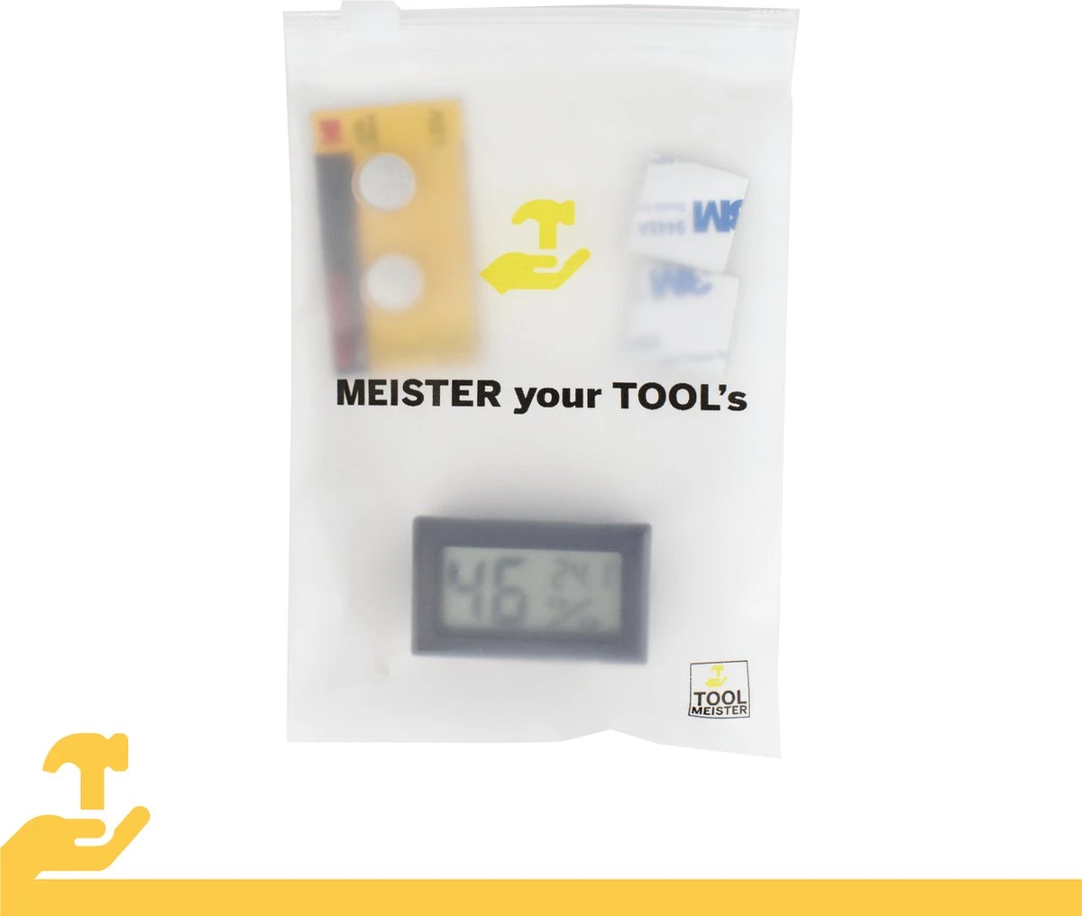 Tool Meister TM1 – Hygrometer & Thermometer - Binnen/Buiten/Koelkast – Digitaal - Zwart - Incl Batterijen - Afbeelding 11