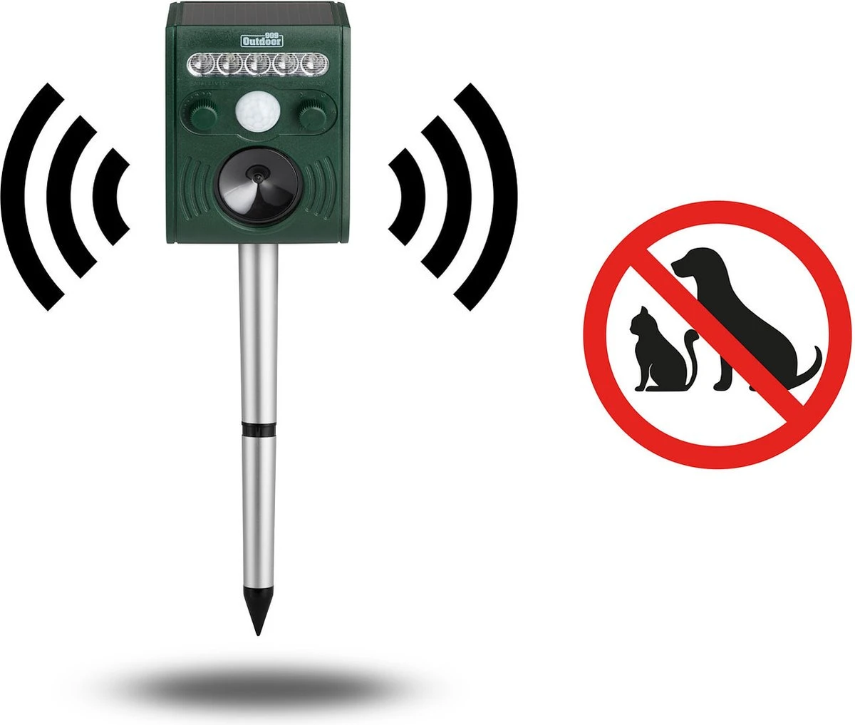 909 Outdoor - Ultrasone Dierenverjager - 4x AA-Alkalinebatterijen - 13,6 X 7,5 X 13 Cm - Afbeelding 14