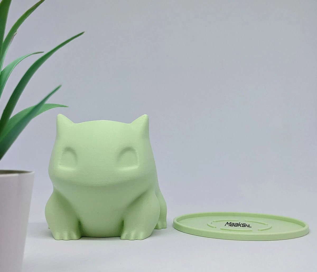 Merkloos Pokémon Bulbasaur Bloempot - Inclusief Opvangschaal - Pastelgroen - Afbeelding 3
